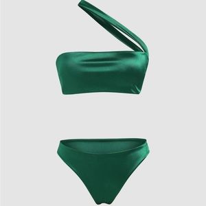 Solid cut out bikini set